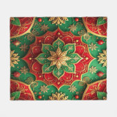 Decorative Red Green Fleece Blanket (Voorkant (Horizontaal))