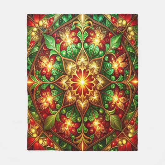 Decorative Red Green Fleece Blanket (Voorkant)