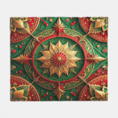 Decorative Red Green Fleece Blanket (Voorkant (Horizontaal))