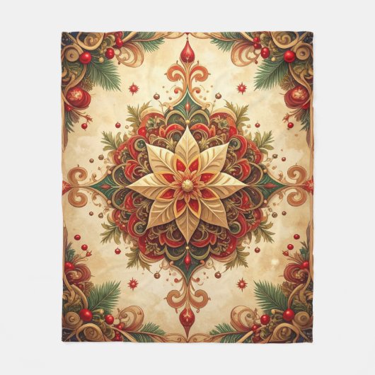 Decorative Red Green Fleece Blanket (Voorkant)