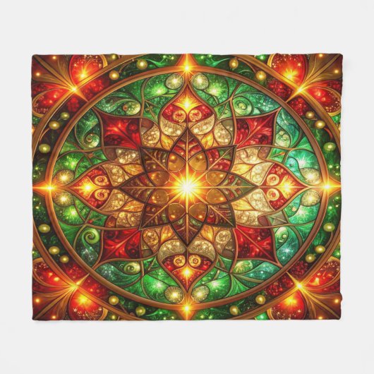 Decorative Red Green Fleece Blanket (Voorkant (Horizontaal))