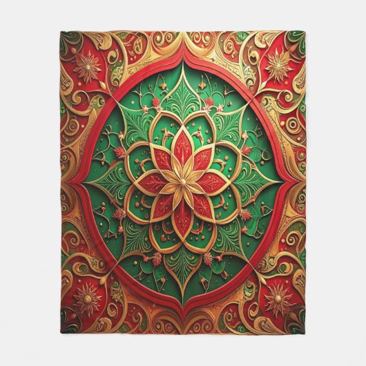 Decorative Red Green Fleece Blanket (Voorkant)