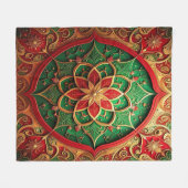 Decorative Red Green Fleece Blanket (Voorkant (Horizontaal))
