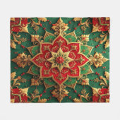 Decorative Red Green Fleece Blanket (Voorkant (Horizontaal))