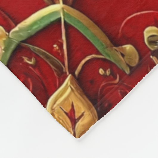 Decorative Red Green Fleece Blanket (Hoek)