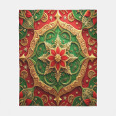 Decorative Red Green Fleece Blanket (Voorkant)