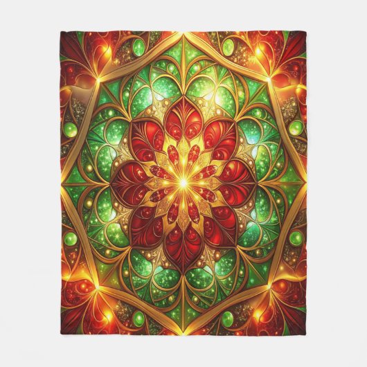 Decorative Red Green Fleece Blanket (Voorkant)