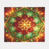 Decorative Red Green Fleece Blanket (Voorkant (Horizontaal))