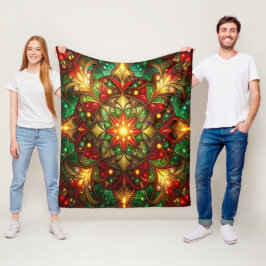 Decorative Red Green Fleece Blanket