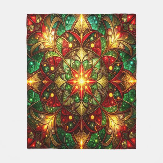 Decorative Red Green Fleece Blanket (Voorkant)
