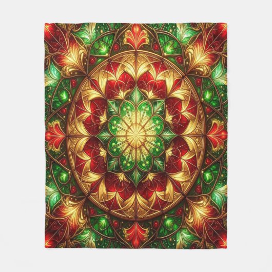Decorative Red Green Fleece Blanket (Voorkant)