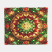 Decorative Red Green Fleece Blanket (Voorkant (Horizontaal))