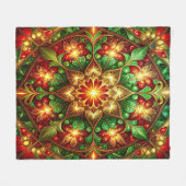 Decorative Red Green Fleece Blanket Deken (Voorkant (Horizontaal))