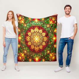 Decorative Red Green Fleece Blanket Deken