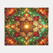 Decorative Red Green Fleece Blanket Deken (Voorkant (Horizontaal))