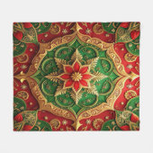 Decorative Red Green Fleece Blanket Deken (Voorkant (Horizontaal))