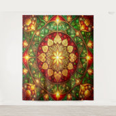Decorative Red Green Holiday Backdrop Wandkleed (Voorkant)