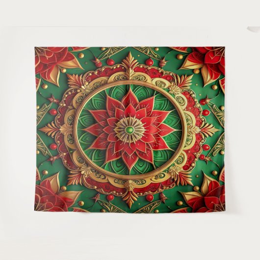 Decorative Red Green Holiday Backdrop Wandkleed (Voorkant (horizontaal))