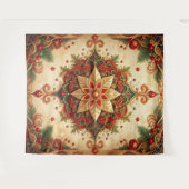 Decorative Red Green Holiday Backdrop Wandkleed (Voorkant (horizontaal))