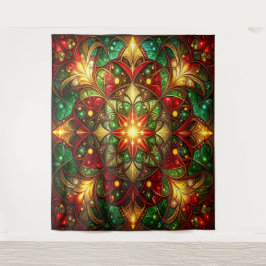 Decorative Red Green Holiday Backdrop Wandkleed