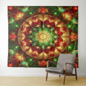 Decorative Red Green Holiday Backdrop Wandkleed (In Situ (horizontaal))