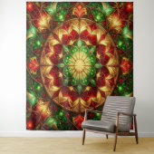 Decorative Red Green Holiday Backdrop Wandkleed (In situ)