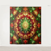 Decorative Red Green Holiday Backdrop Wandkleed (Voorkant)