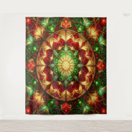 Decorative Red Green Holiday Backdrop Wandkleed