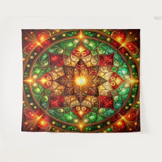 Decorative Red Green Holiday Backdrop Wandkleed (Voorkant (horizontaal))