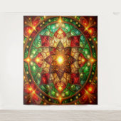 Decorative Red Green Holiday Backdrop Wandkleed (Voorkant)