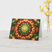 Decorative Red Green Holiday Card Kaart (Gele Bloem)