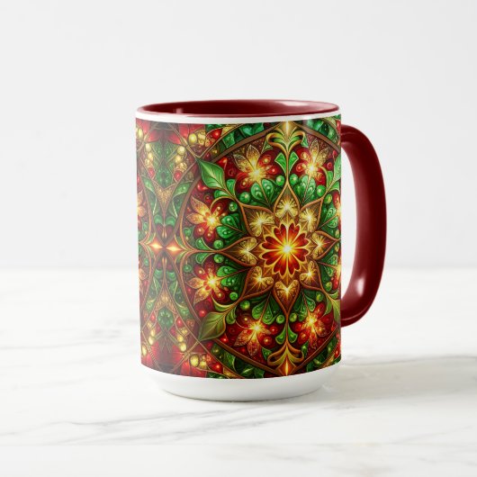 Decorative Red Green Holiday Mug Mok (Voorkant rechts)