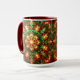 Decorative Red Green Holiday Mug Mok