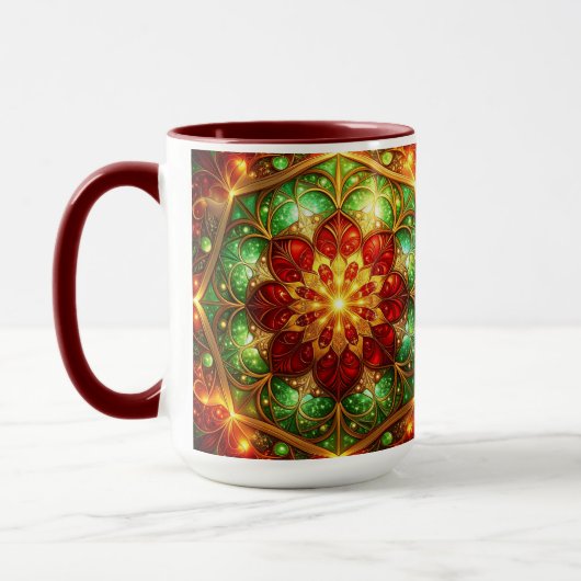 Decorative Red Green Holiday Mug Mok (Links)