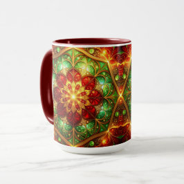 Decorative Red Green Holiday Mug Mok