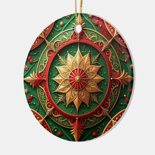 Decorative Red Green Holiday Ornament (Links)