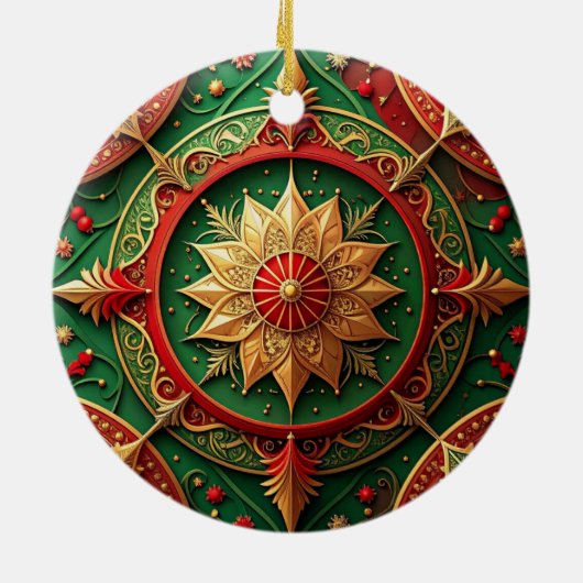 Decorative Red Green Holiday Ornament (Achterkant)