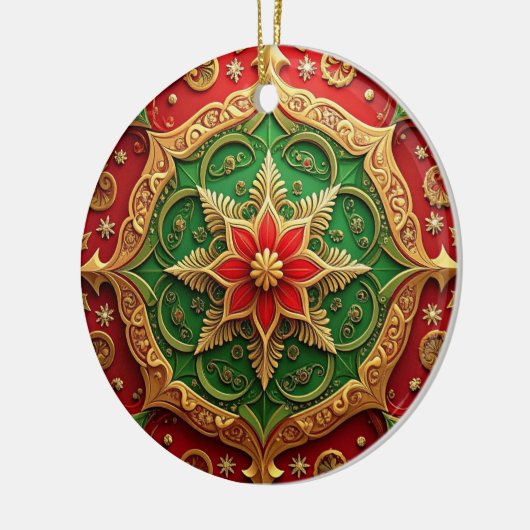 Decorative Red Green Holiday Ornament (Links)