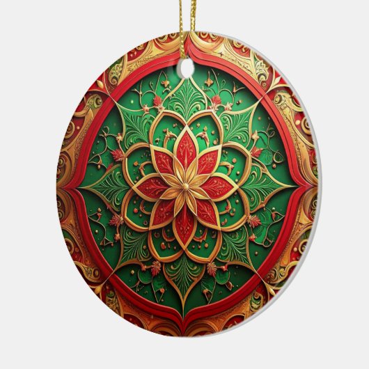 Decorative Red Green Holiday Ornament (Links)