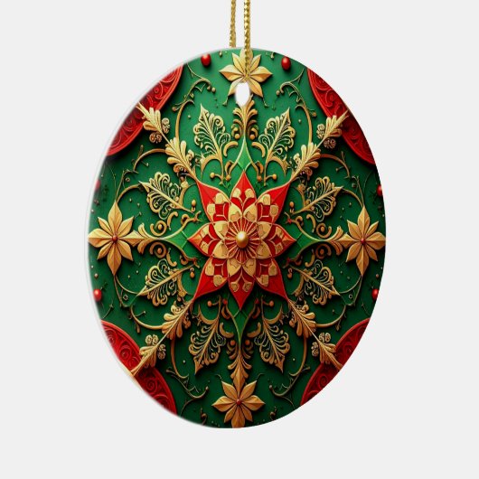 Decorative Red Green Holiday Ornament (Rechts)