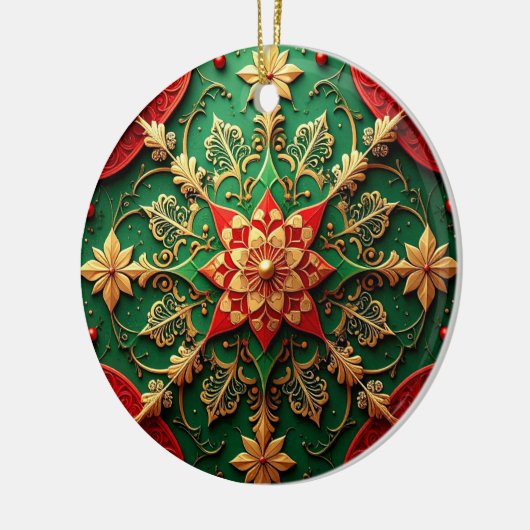 Decorative Red Green Holiday Ornament (Links)