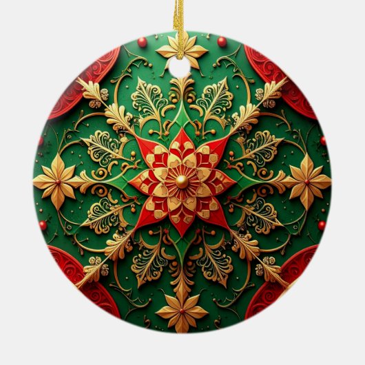 Decorative Red Green Holiday Ornament (Achterkant)