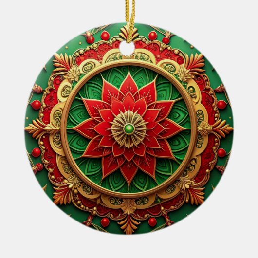 Decorative Red Green Holiday Ornament (Voorkant)