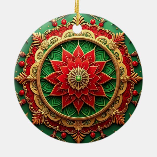 Decorative Red Green Holiday Ornament (Achterkant)