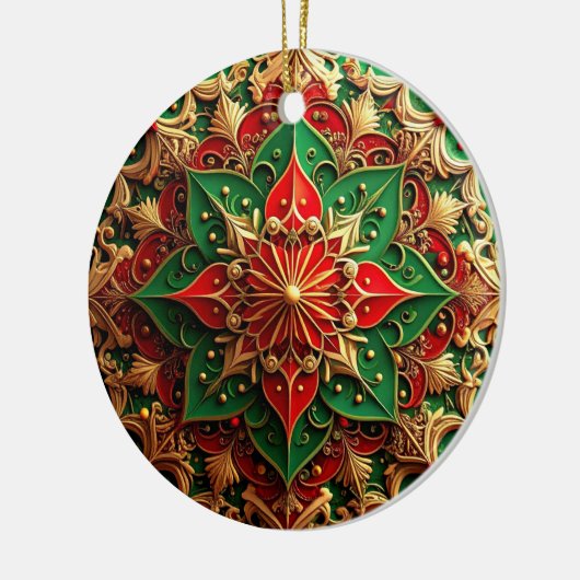 Decorative Red Green Holiday Ornament (Links)