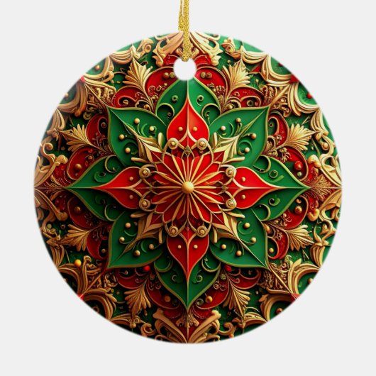 Decorative Red Green Holiday Ornament (Achterkant)