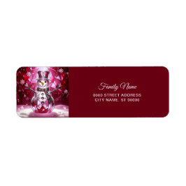 Decorative Red Green Holiday Return Address Etiket