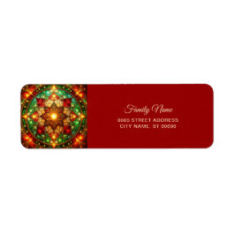 Decorative Red Green Holiday Return Address Etiket