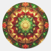 Decorative Red Green Holiday Sticker (Voorkant)
