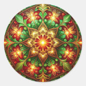 Decorative Red Green Holiday Sticker (Voorkant)